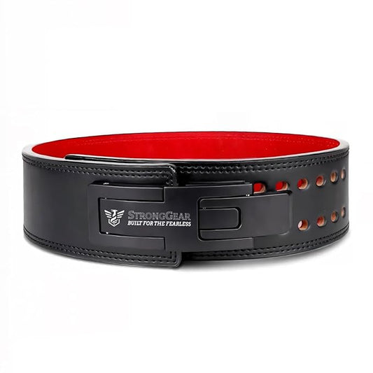 STRONGGEAR™ 13MM Adjustable Lever Belt for Man and Women, Crafted from Heavy Duty Genuine Leather with Heavy Duty Buckle, Professional Weight Lifting Belt
