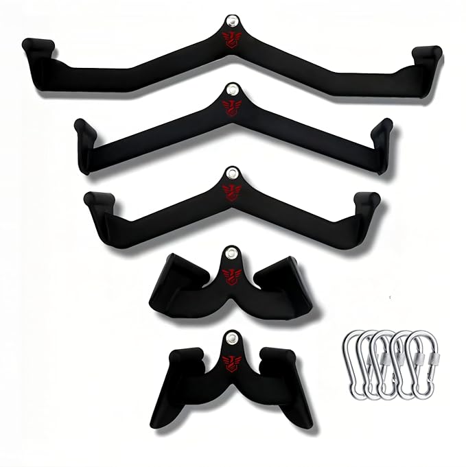 STRONGGEAR™ Premium LAT Pulldown Attachments, Cable Machine Attachment, Cable Attachments for Gym, Tricep Bar, Curl Bar, T Bar Row Attachment, LAT Pull Down Bar with Snaphooks