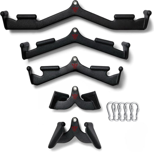 STRONGGEAR™ Upgraded Premium LAT Pulldown Attachments, Cable Machine Attachment, Cable Attachments for Gym, Tricep Bar, Curl Bar, T Bar Row Attachment, LAT Pull Down Bar with Snaphooks