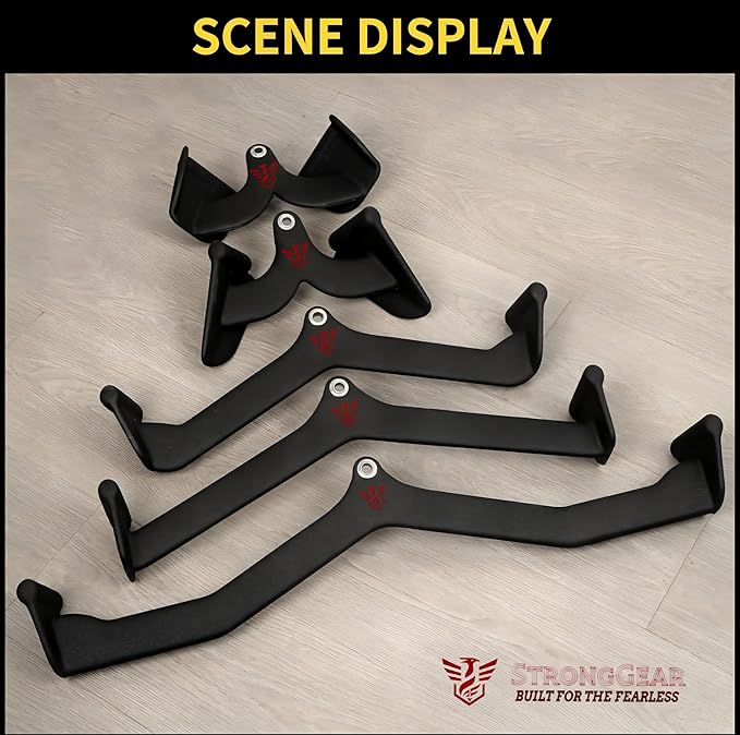 STRONGGEAR™ Premium LAT Pulldown Attachments, Cable Machine Attachment, Cable Attachments for Gym, Tricep Bar, Curl Bar, T Bar Row Attachment, LAT Pull Down Bar with Snaphooks